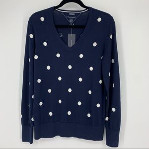 Tommy Hilfiger Sweater V-Neck Pullover Polka Dot